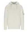 C.p. Company Knit Hoodie With Drawstring Hood And Urban Logo Patch In Gray