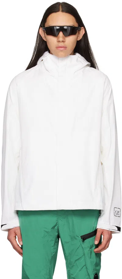 C.p. Company White Metropolis Series Hyst Jacket In 101 White