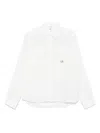 C.p. Company White Shirt With Concealed Button Fastening In White