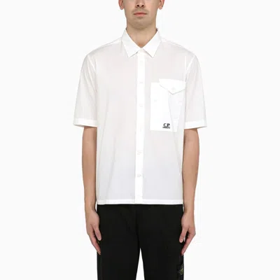 C.p. Company White Short-sleeved Cotton Shirt