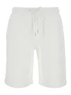 C.p. Company White Shorts With Elastic Waist And Drawstring In Cotton Man In White