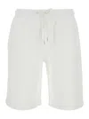 C.p. Company White Shorts With Elastic Waist And Drawstring In Cotton Man In White