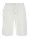 C.p. Company White Shorts With Elastic Waist And Drawstring In Cotton Man In White