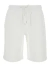 C.p. Company White Shorts With Elastic Waist And Drawstring In Cotton Man In White