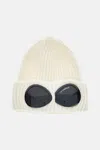 C.p. Company Cream Merino Wool Beanie In Neutral
