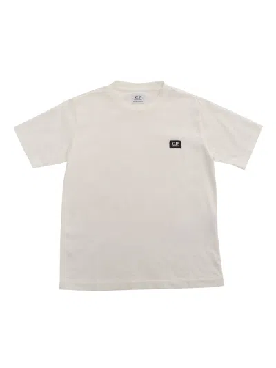 C.p. Company White T-shirt With Logo