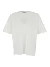 C.p. Company White T-shirt With Logo Embroidered On The Front Tone-on-tone In White