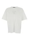 C.p. Company White T-shirt With Logo Embroidered On The Front Tone-on-tone In White