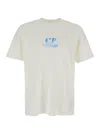 C.p. Company Cream Cotton T-shirt In White