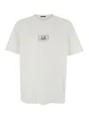 C.p. Company White T-shirt With Logo Printed On The Front In Cotton Man In White