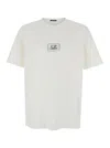 C.p. Company White T-shirt With Logo Printed On The Front In Cotton Man In White