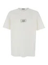 C.p. Company White T-shirt With Logo Printed On The Front In Cotton Man In White