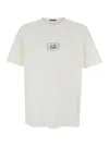 C.p. Company White T-shirt With Logo Printed On The Front In Cotton Man In Multicolor