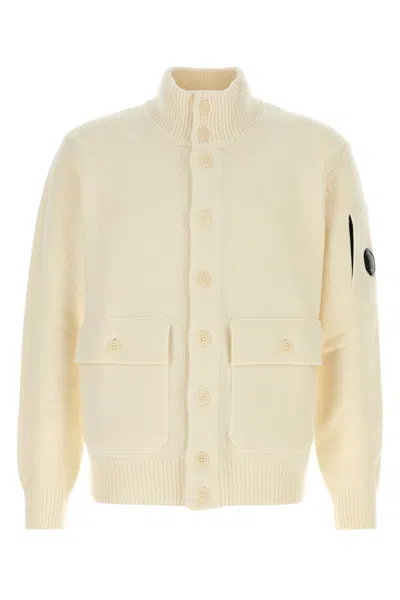 C.P. COMPANY CARDIGAN IN MISTO LANA BIANCA  UOMO