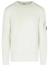 C.p. Company Wool Blend Sweater Sleeve Pocket In White