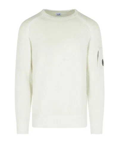 C.P. COMPANY WHITE WOOL BLEND SWEATER