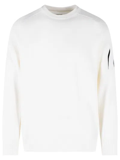 C.p. Company White Wool Blend Sweater