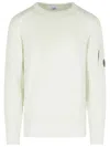 C.p. Company Wool Blend Sweater Sleeve Pocket In White