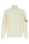 C.p. Company Wool Blend Sweater Arm Pocket In Off White