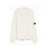 C.p. Company 'diagonal Raised' White Sweatshirt With Lens Motif On The Arm