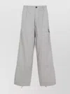 C.p. Company Wide Leg Trousers Drawstring Hem In Gray