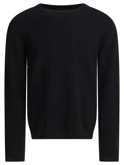 C.p. Company Wool And Silk Crewneck Sweater In Black