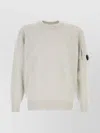 C.p. Company Wool Blend Crew Neck Sweater With Patch Pocket In White