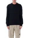 C.p. Company Premium Wool Blend Crew Neck Sweater In Black