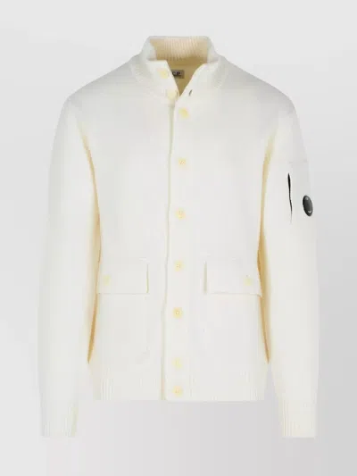 C.P. COMPANY WOOL BLEND SWEATER FRONT POCKETS