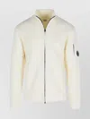 C.p. Company Wool Blend Sweater High Collar In Neutral