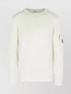 C.p. Company Wool Blend Sweater Sleeve Pocket In White