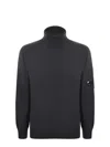 C.p. Company Wool Blend Turtleneck In Black