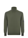 C.p. Company Wool Blend Turtleneck In Green