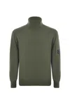 C.p. Company Wool Blend Turtleneck In Green