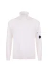 C.p. Company Wool Blend Turtleneck In White