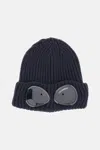 C.p. Company Cable Knit Beanie With Folded Brim And Goggle