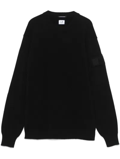 C.p. Company Wool Crewneck Sweater In Black