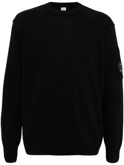 C.p. Company Wool Crewneck Sweater In Black