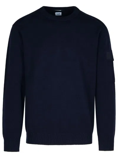 C.p. Company Wool Crewneck Sweater In Blue