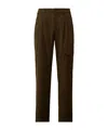 C.p. Company Wool Gabardine Loose Cargo Pants In Brown