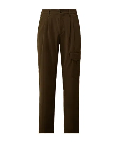 C.p. Company Wool Gabardine Loose Cargo Pants In Brown