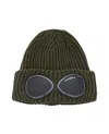 C.p. Company Extra Fine Wool Goggle Beanie In Green