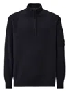 C.p. Company C.p.company Half Zip Sweater With Lens Detail In Blue