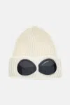 C.p. Company Cream Merino Wool Beanie In Neutral