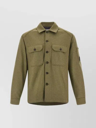 C.P. COMPANY WOOL SHIRT JACKET FEATURING CHEST POCKETS
