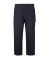 C.p. Company Straight-leg Blue Trousers With Cargo Pocket In Black