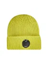 C.p. Company Yellow Extrafine Merino Wool Lens Beanie