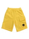 C.p. Company Yellow Fleece Shorts In Yellow