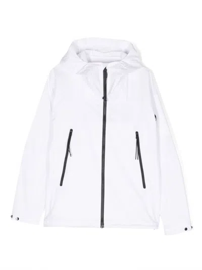 C.p. Company Kids' Zip-fastening Hooded Jacket In White