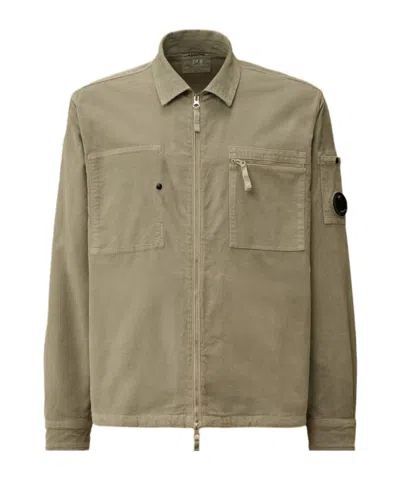 C.p. Company Zip-fastening Patch-pockets Shirt In Green